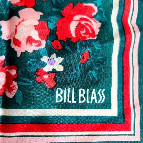 NWT / NOS Vintage Bill Blass 100% Silk Floral Square Scarf Made in Japan - Picture 4 of 10